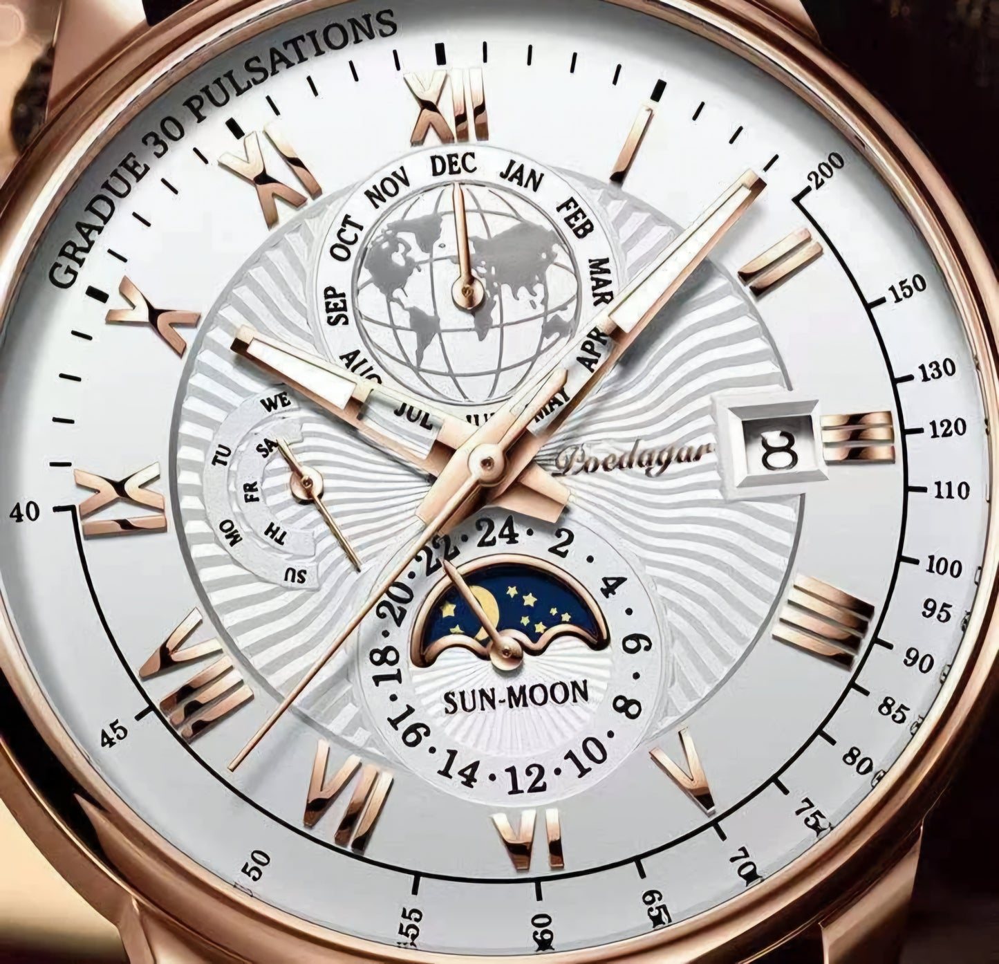 Poedagar Chronograph Pattern Men Wristwatch