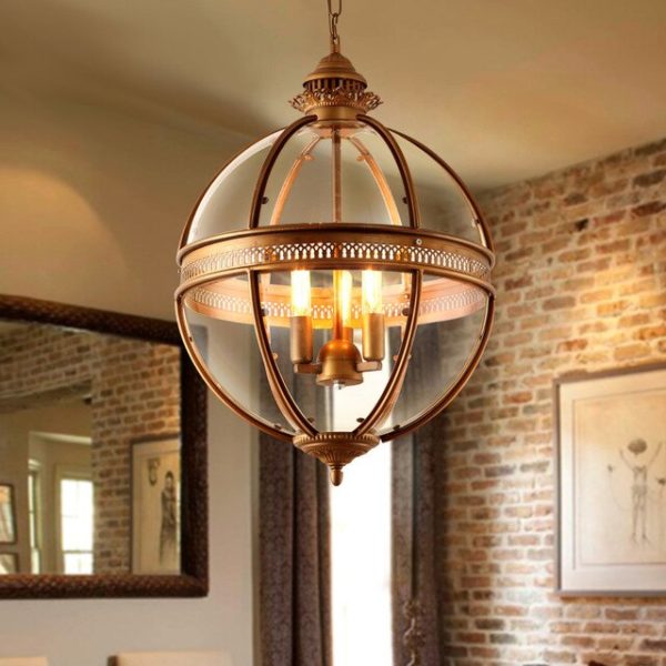 Wrought Iron Glass Lampshade
