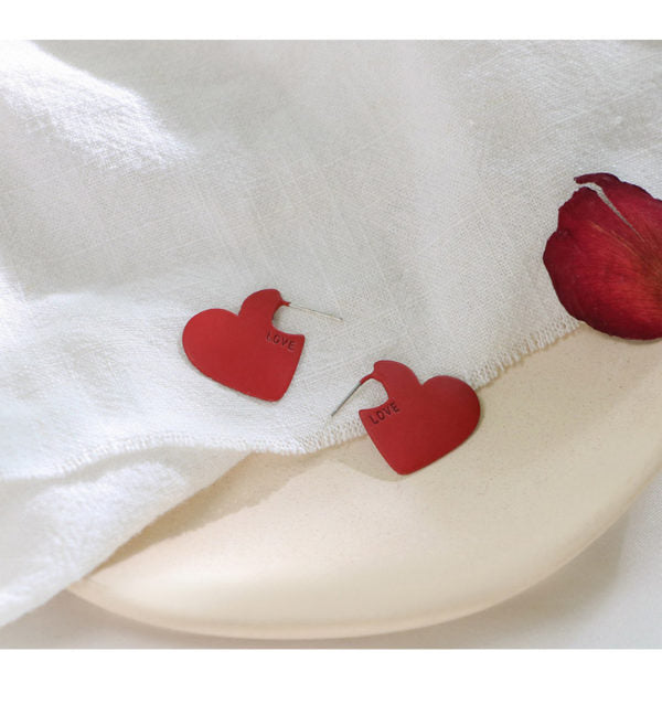 Red Heart Studs