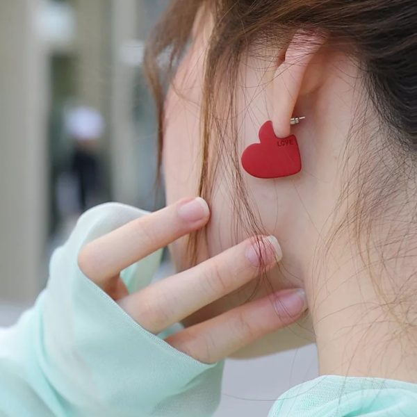 Red Heart Studs