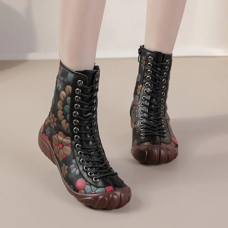Cowhide Lace-up Shoes