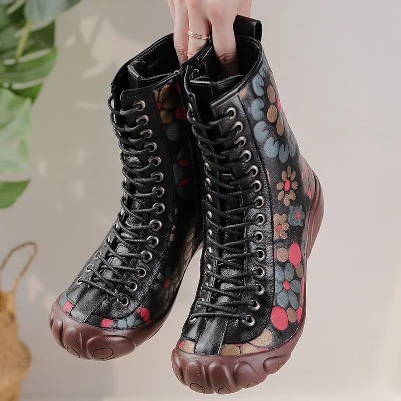 Cowhide Lace-up Shoes