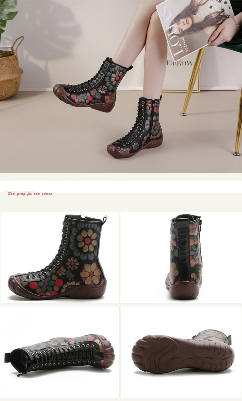 Cowhide Lace-up Shoes