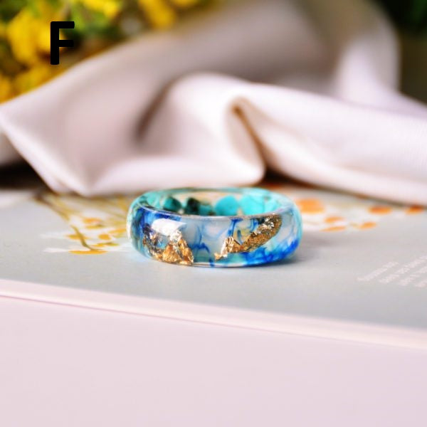 Dried Flower Resin Ring