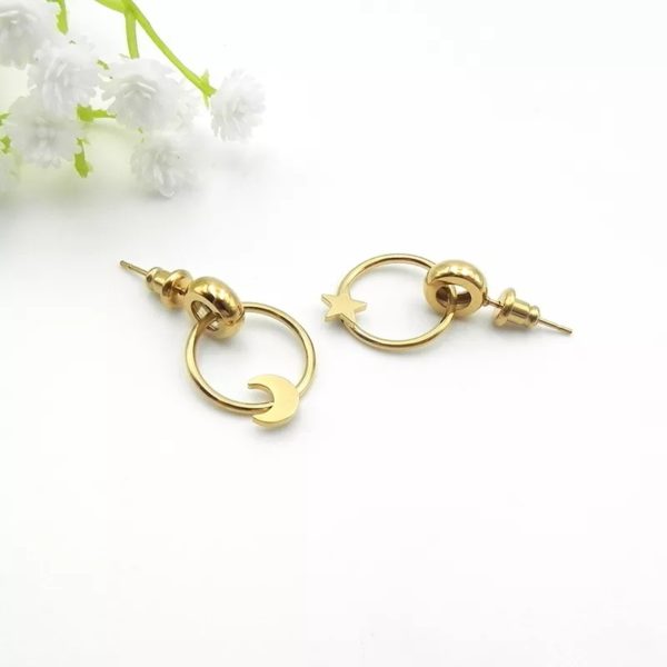 Pointed Moon Studs Set