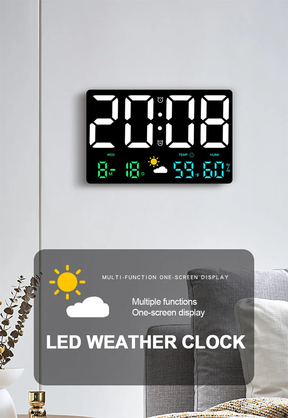 Digital Electronic Wall Clock
