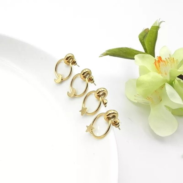 Pointed Moon Studs Set