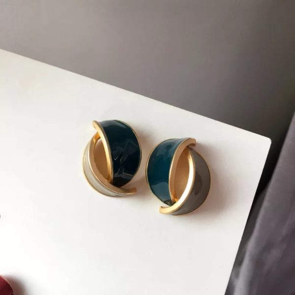 Two Tone Enamel Earrings