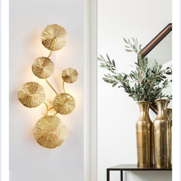 Gold Lotus Leaf Wall Lamp