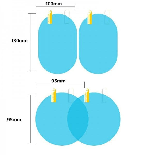 Anti-Mist Car Mirror Film - Pack of 2