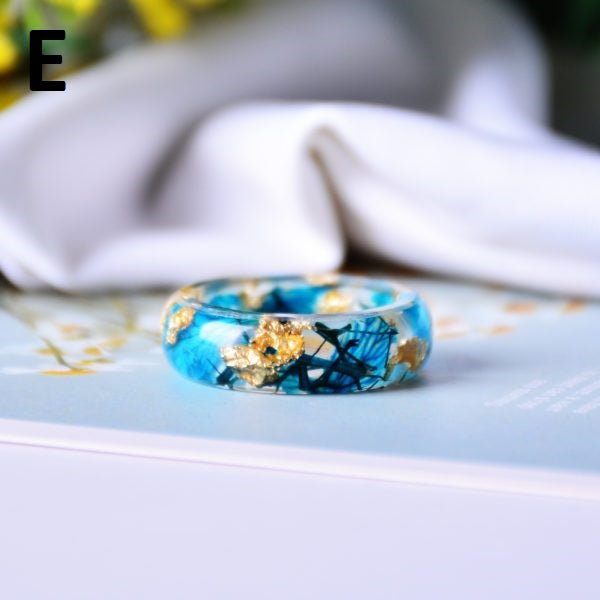 Dried Flower Resin Ring