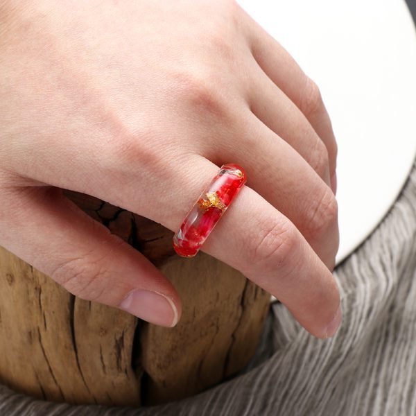 Dried Flower Resin Ring