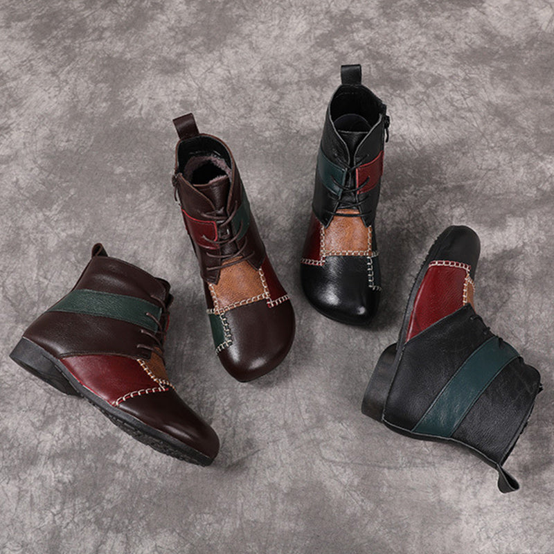 Patchwork Ankle Boots