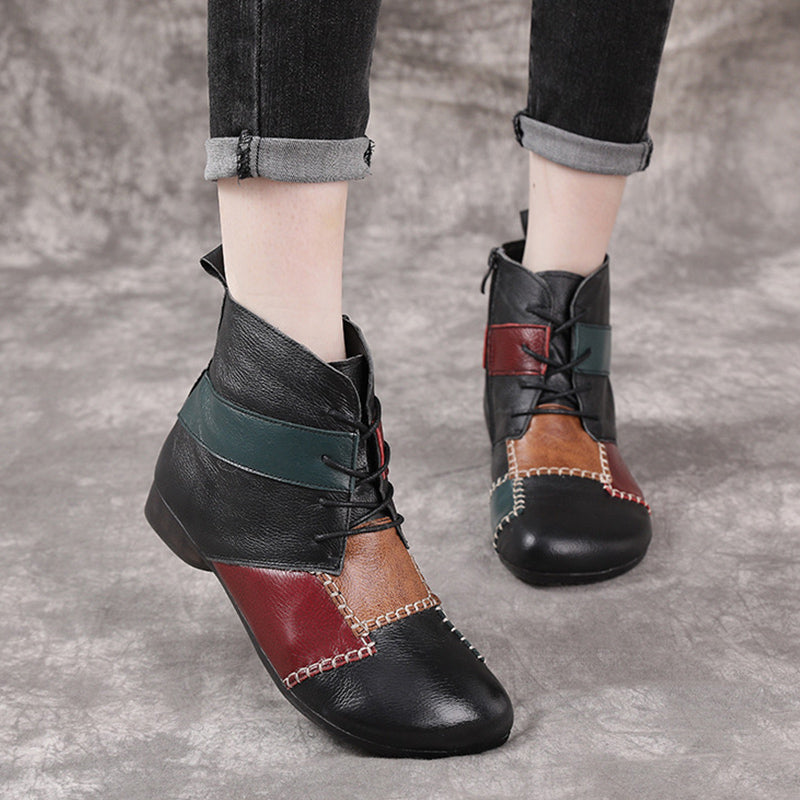 Patchwork Ankle Boots