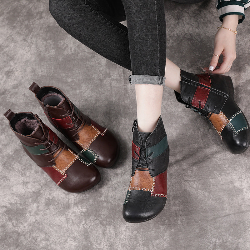 Patchwork Ankle Boots