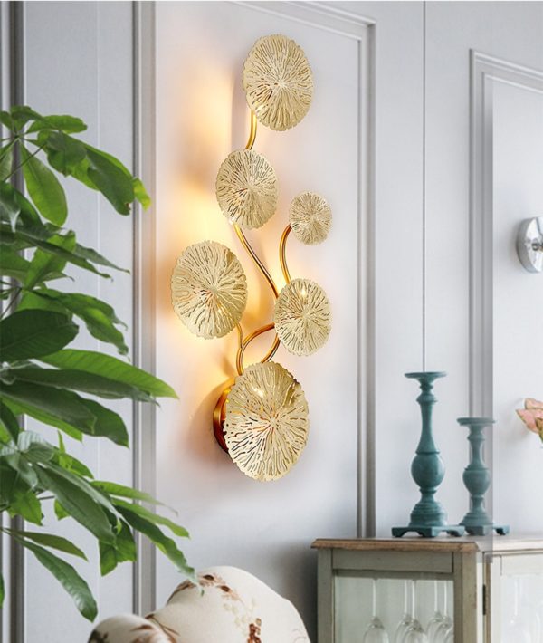 Gold Lotus Leaf Wall Lamp
