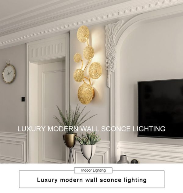 Gold Lotus Leaf Wall Lamp