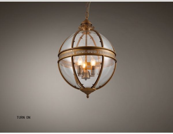 Wrought Iron Glass Lampshade