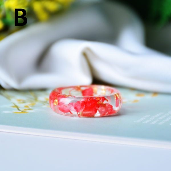 Dried Flower Resin Ring