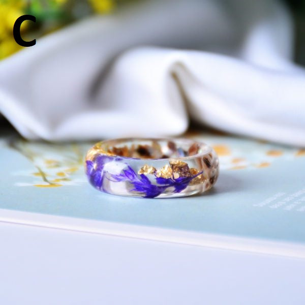 Dried Flower Resin Ring